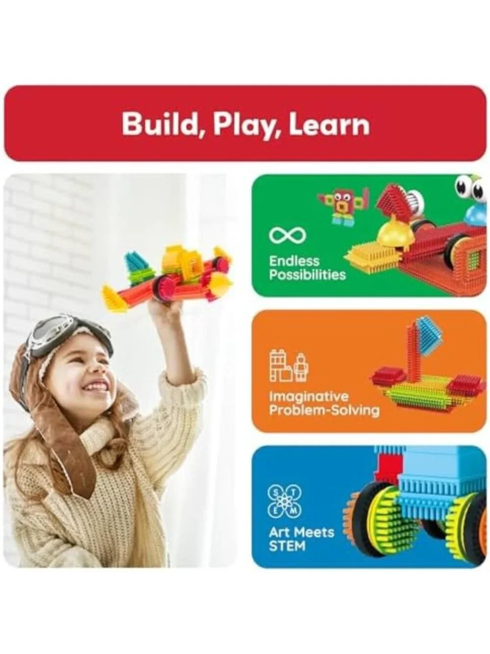 120pcs Interlocking Hedgehog Building Blocks Set | STEAM Learning Toy for Kids